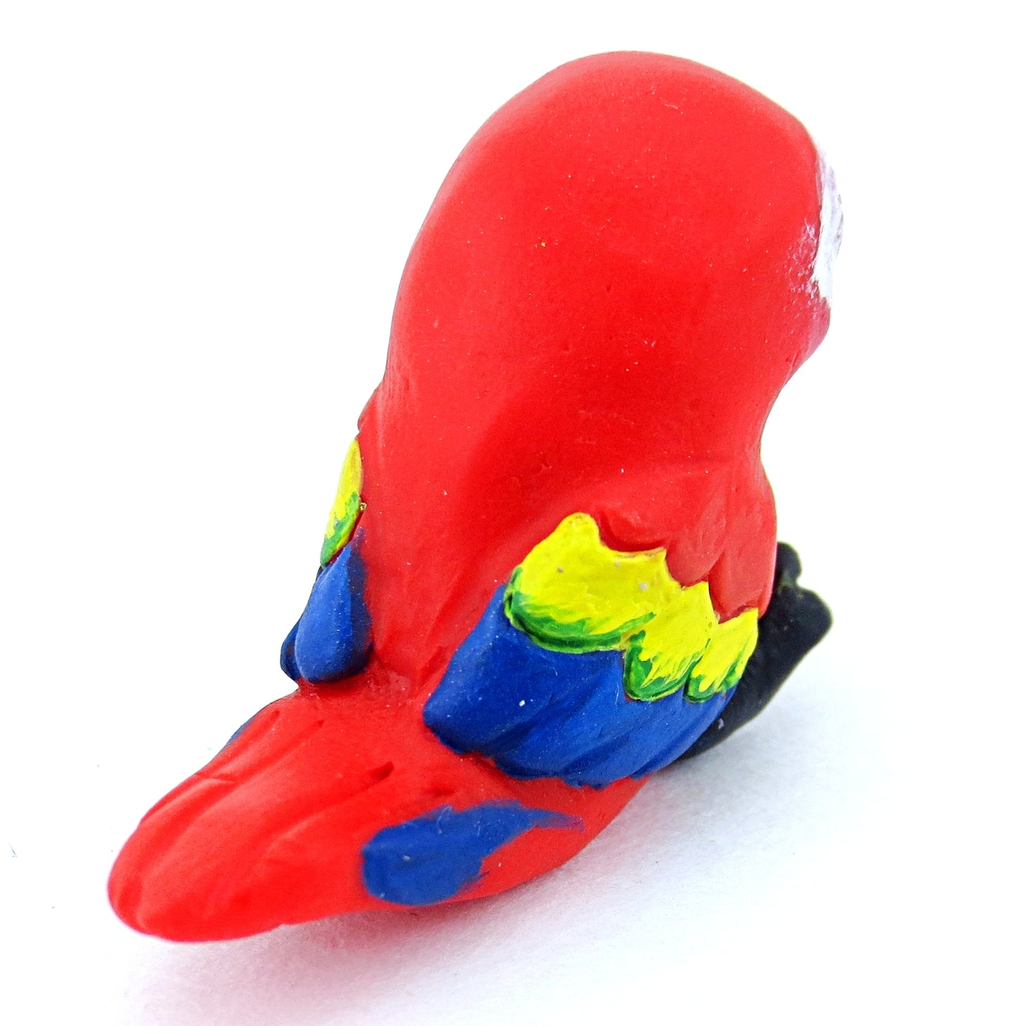 Scarlet Macaw Parrot Figurine - Polymer Clay Tropical Animals