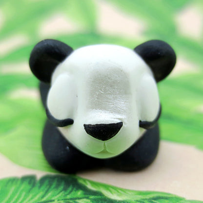 Sleeping Baby Panda Figurine - Polymer Clay Tropical Animals