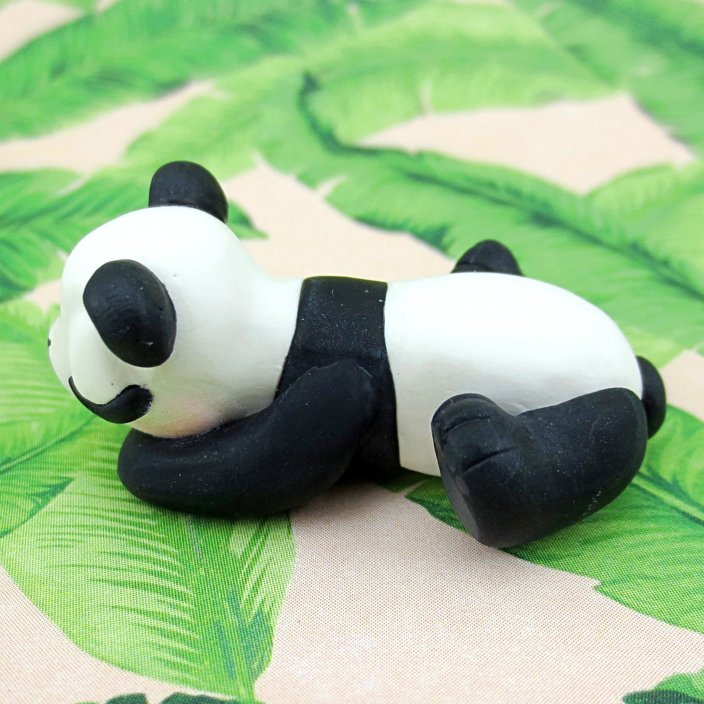 Sleeping Baby Panda Figurine - Polymer Clay Tropical Animals