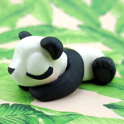 Sleeping Baby Panda Figurine - Polymer Clay Tropical Animals