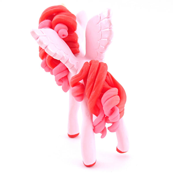 Valentine Roses Unicorn Pegasus Figurine - Polymer Clay Valentine Animals