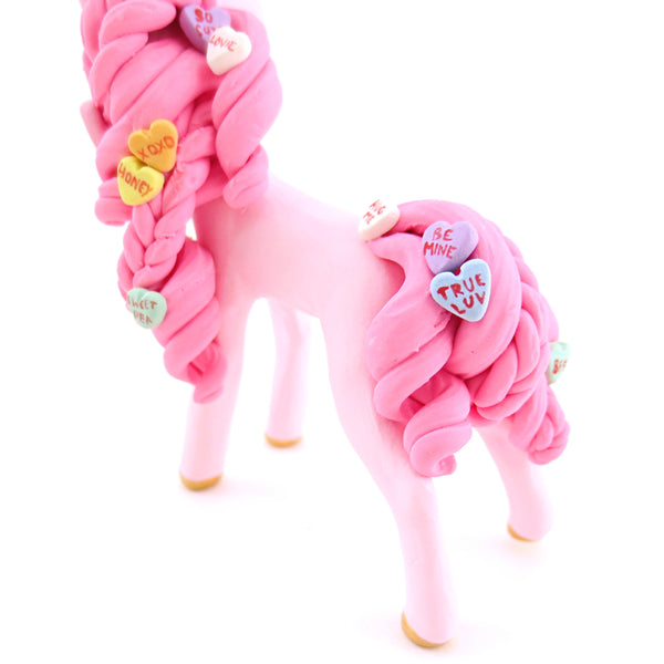 Valentine Candy Unicorn Figurine - Polymer Clay Valentine Animals