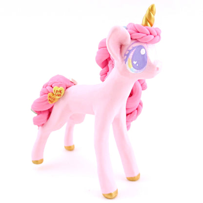 Valentine Candy Unicorn Figurine - Polymer Clay Valentine Animals