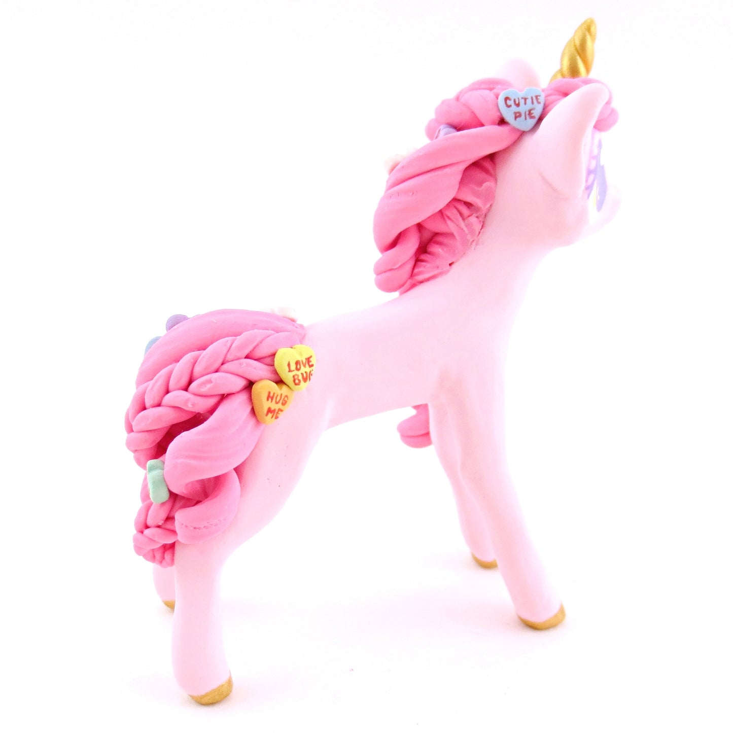 Valentine Candy Unicorn Figurine - Polymer Clay Valentine Animals