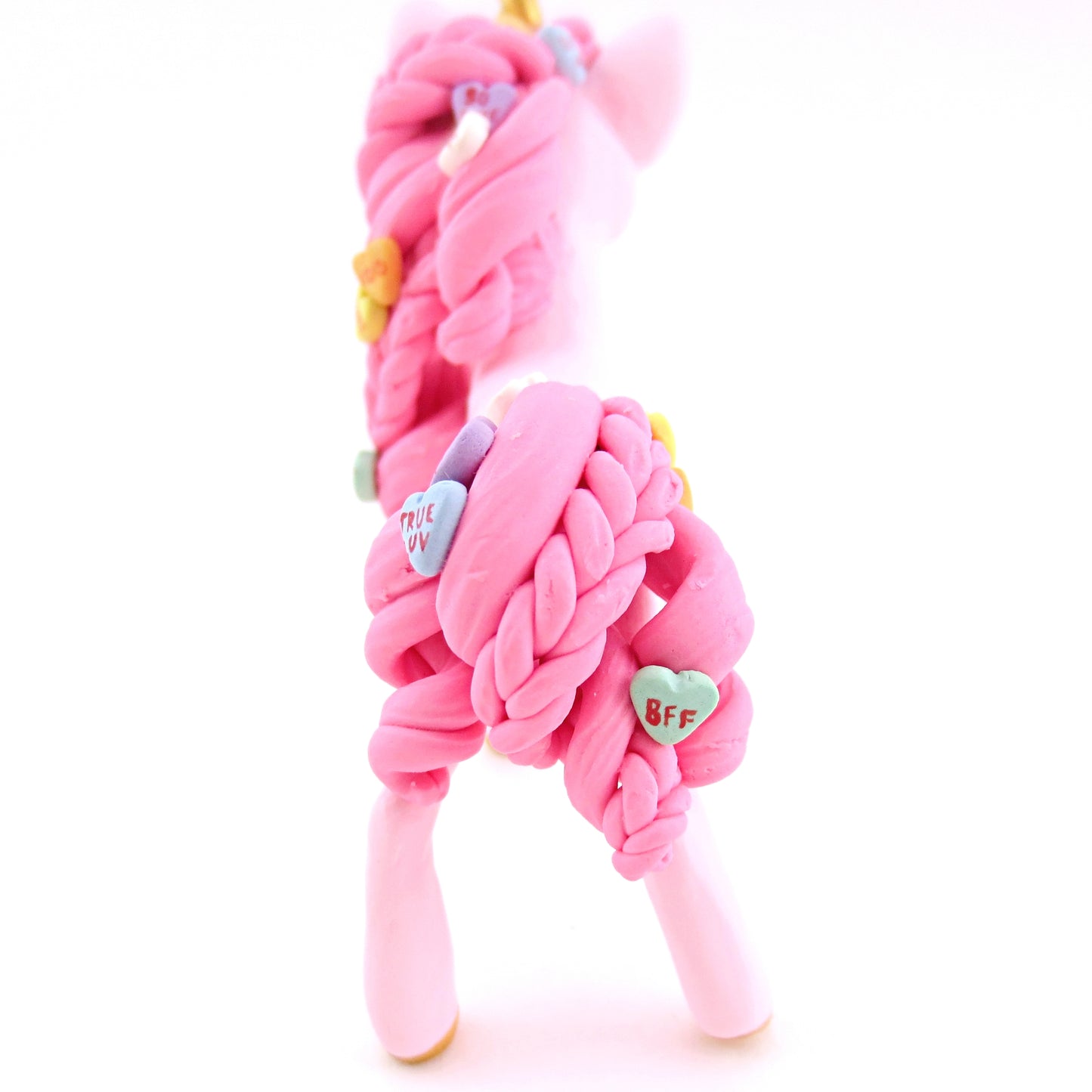 Valentine Candy Unicorn Figurine - Polymer Clay Valentine Animals