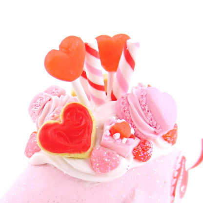 Valentine Dessert Narwhal Figurine - Polymer Clay Valentine Animals