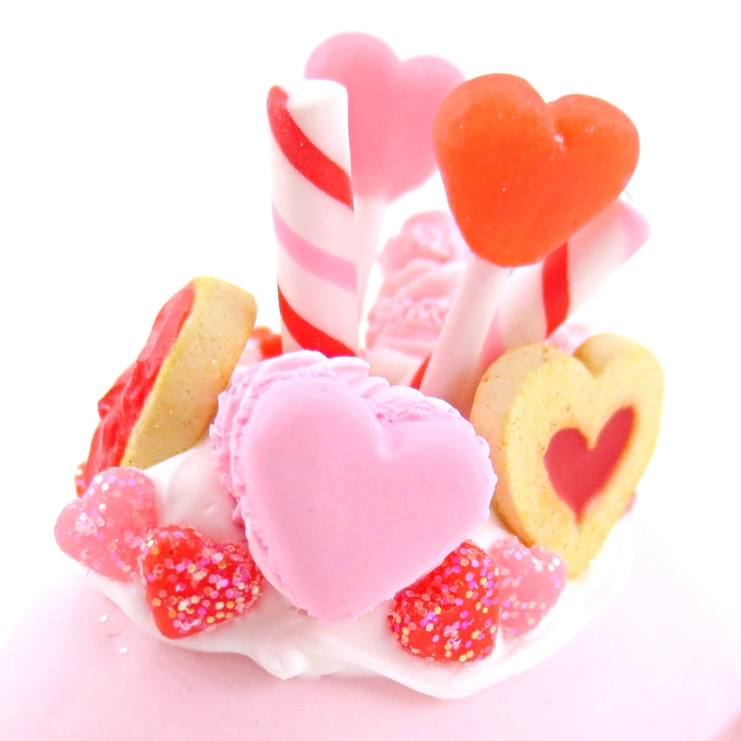 Valentine Dessert Narwhal Figurine - Polymer Clay Valentine Animals