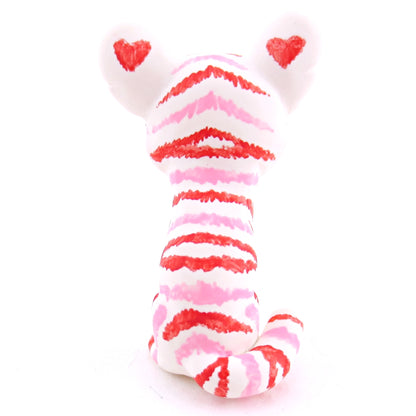 Red and Pink Tiger Cub Figurine - Polymer Clay Valentine Animals