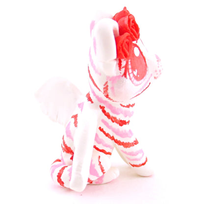 Cupid Winged Red and Pink Tiger Cub Figurine - Polymer Clay Valentine Animals