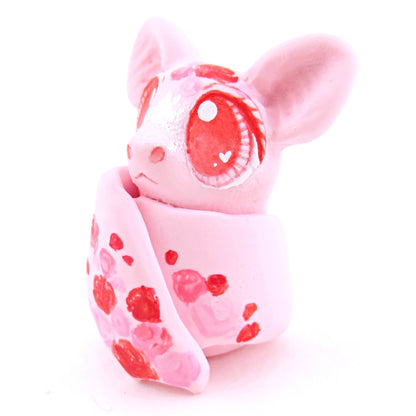 Valentine Roses Bat Figurine - Polymer Clay Valentine Animals