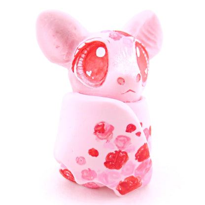 Valentine Roses Bat Figurine - Polymer Clay Valentine Animals