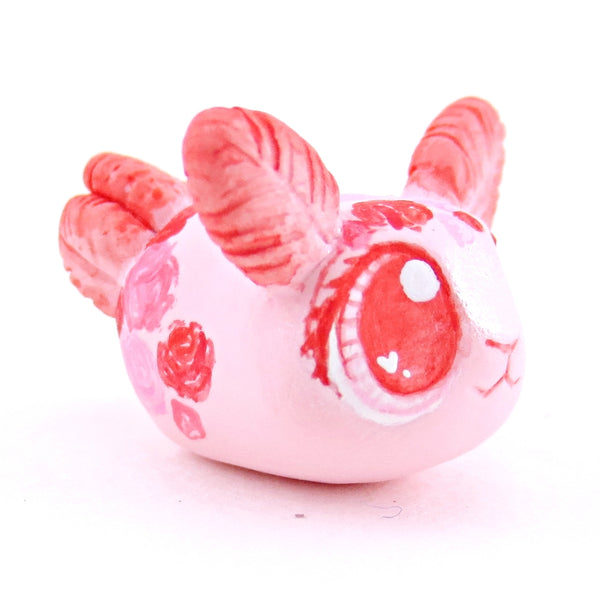 Valentine Roses Sea Bunny Figurine - Polymer Clay Valentine Animals