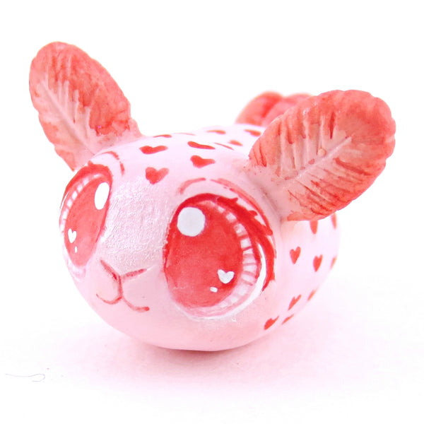 Heart Spots Sea Bunny Figurine - Polymer Clay Valentine Animals
