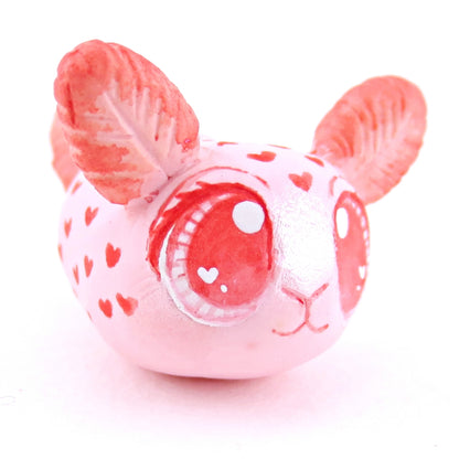 Heart Spots Sea Bunny Figurine - Polymer Clay Valentine Animals