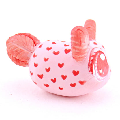 Heart Spots Sea Bunny Figurine - Polymer Clay Valentine Animals