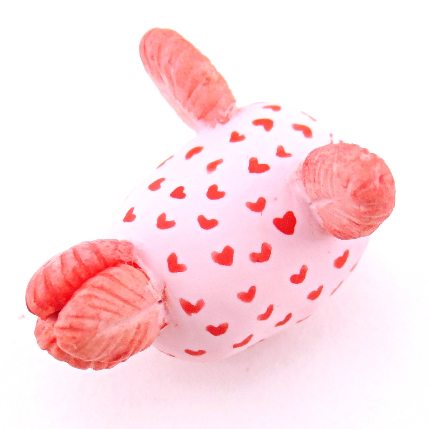 Heart Spots Sea Bunny Figurine - Polymer Clay Valentine Animals