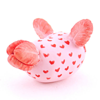 Heart Spots Sea Bunny Figurine - Polymer Clay Valentine Animals