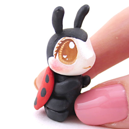 Ladybug Figurine - Polymer Clay Valentine Animals