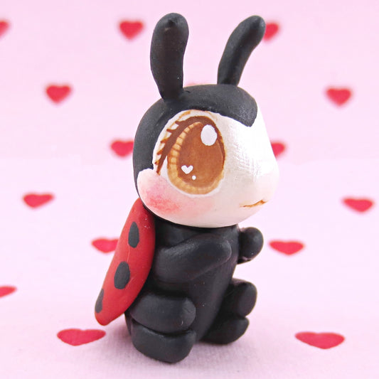 Ladybug Figurine - Polymer Clay Valentine Animals