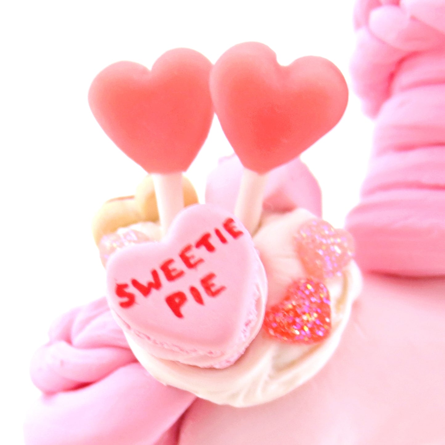 Valentine Dessert Unicorn Figurine - Polymer Clay Valentine Animals