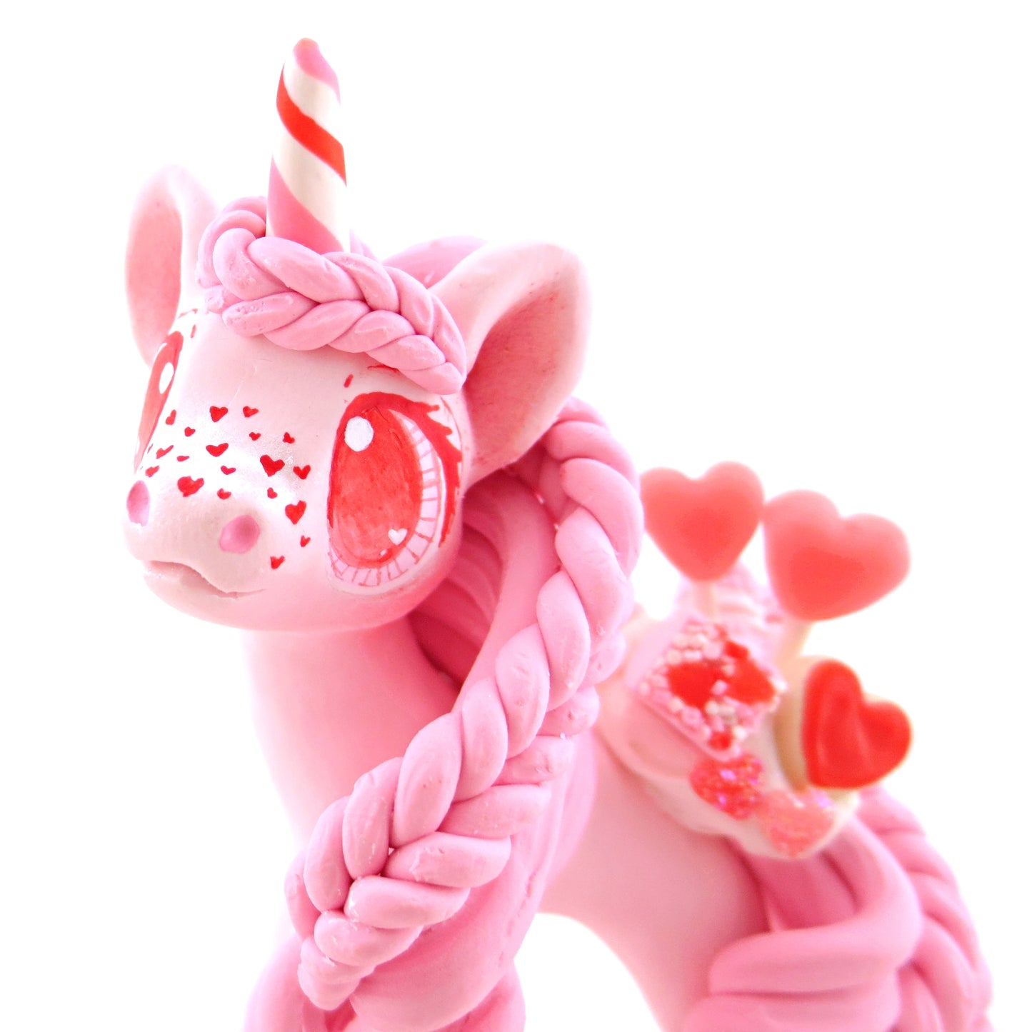 Valentine Dessert Unicorn Figurine - Polymer Clay Valentine Animals