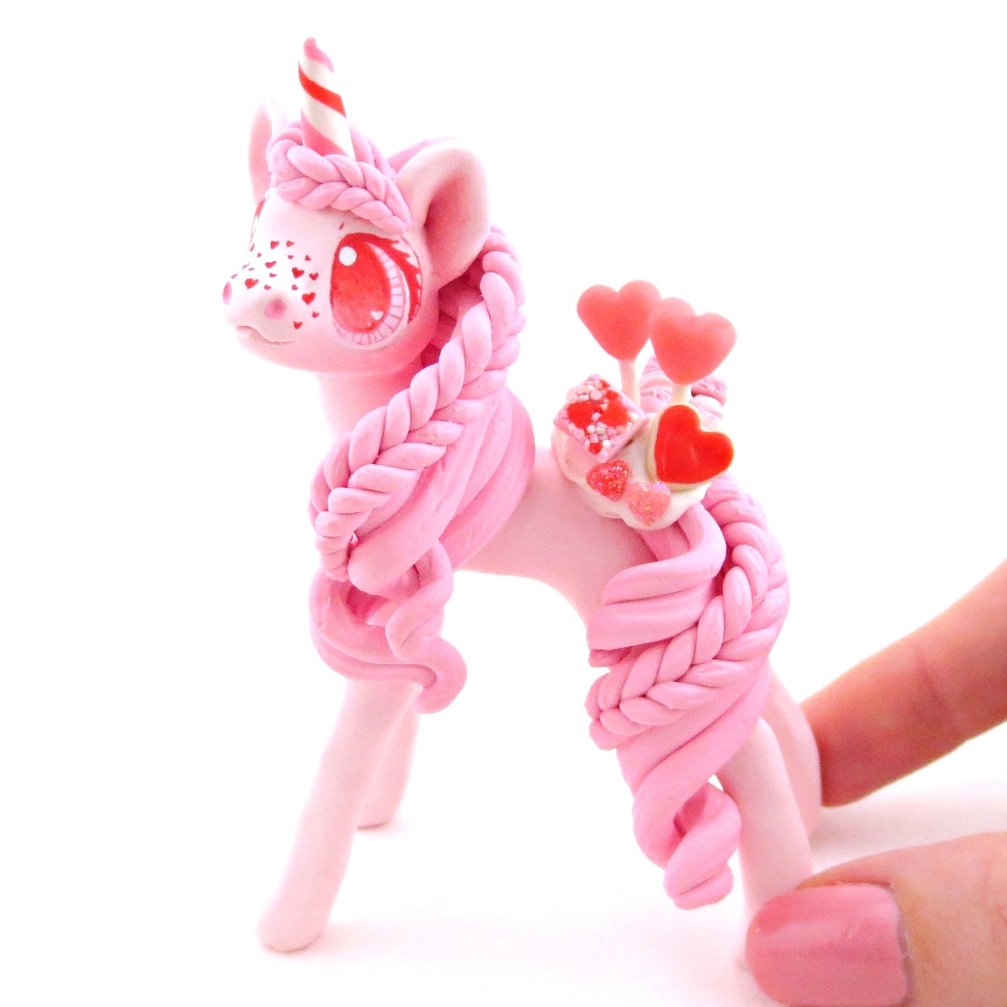 Valentine Dessert Unicorn Figurine - Polymer Clay Valentine Animals