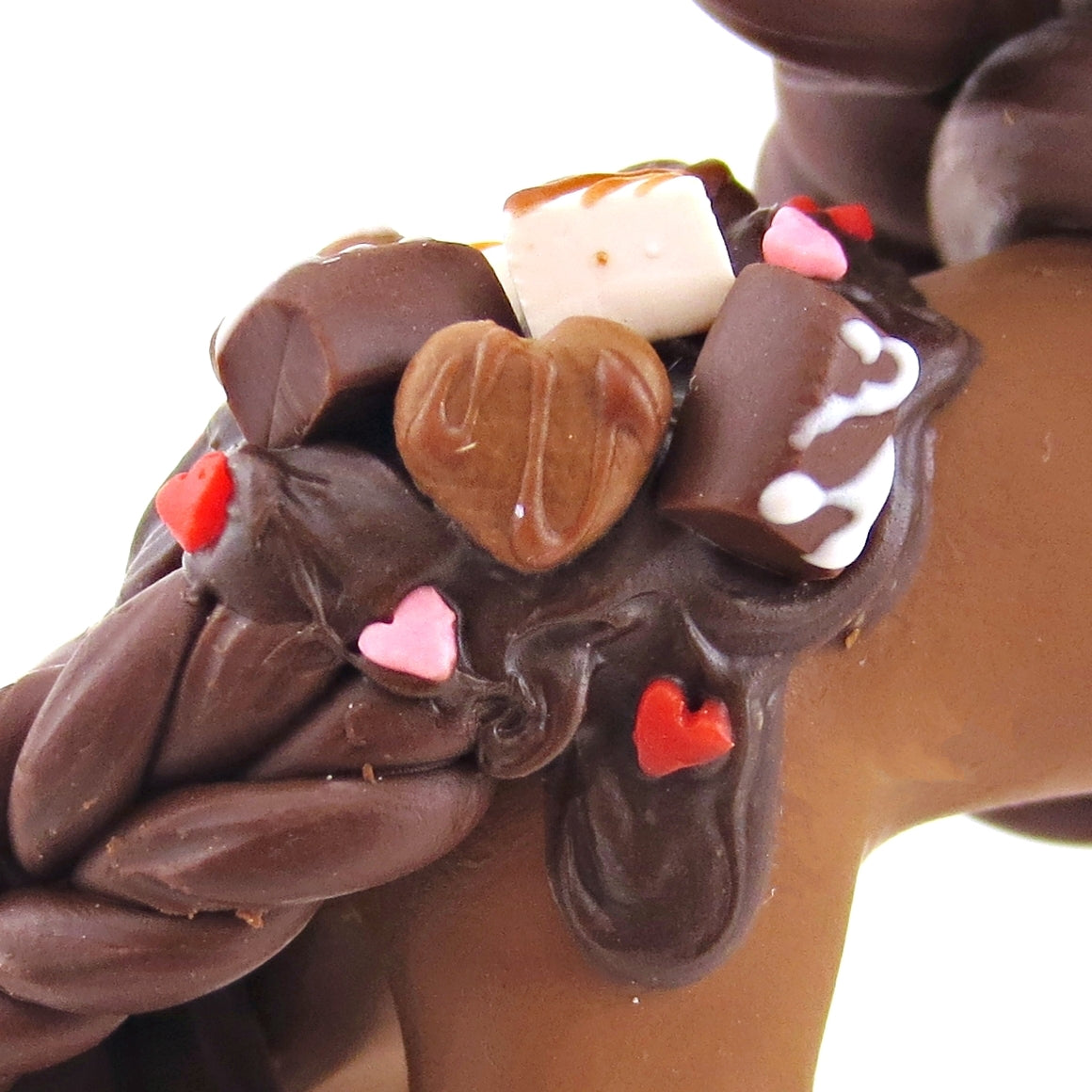 Chocolate Valentine Dessert Unicorn Figurine - Polymer Clay Valentine Animals