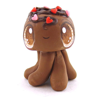 Chocolate Truffle Jellyfish Figurine - Polymer Clay Valentine Animals