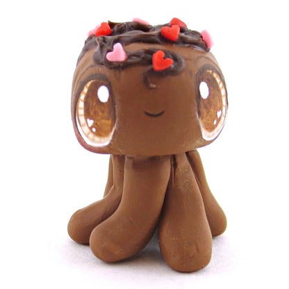 Chocolate Truffle Jellyfish Figurine - Polymer Clay Valentine Animals