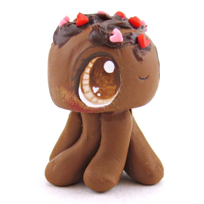 Chocolate Truffle Jellyfish Figurine - Polymer Clay Valentine Animals