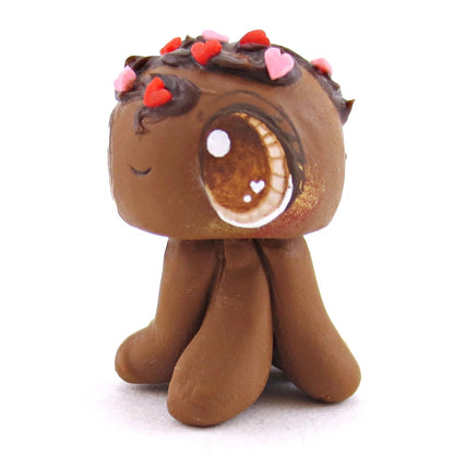 Chocolate Truffle Jellyfish Figurine - Polymer Clay Valentine Animals