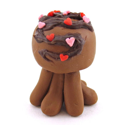 Chocolate Truffle Jellyfish Figurine - Polymer Clay Valentine Animals