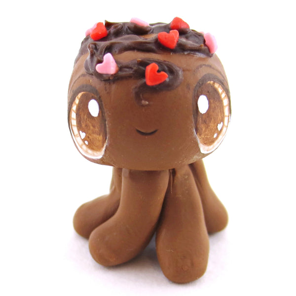 Chocolate Truffle Jellyfish Figurine - Polymer Clay Valentine Animals