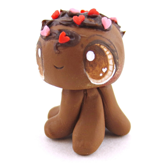 Chocolate Truffle Jellyfish Figurine - Polymer Clay Valentine Animals