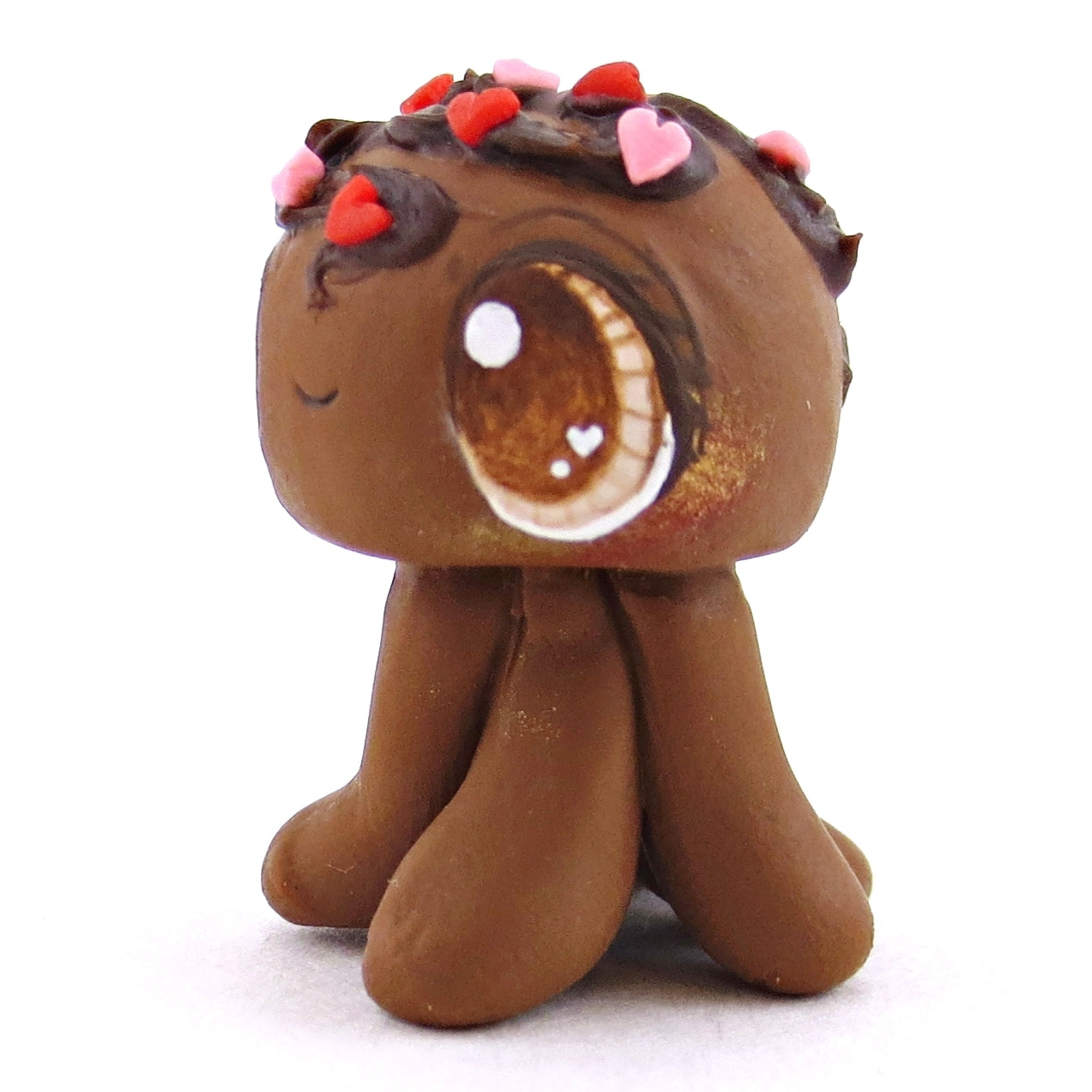 Chocolate Truffle Jellyfish Figurine - Polymer Clay Valentine Animals