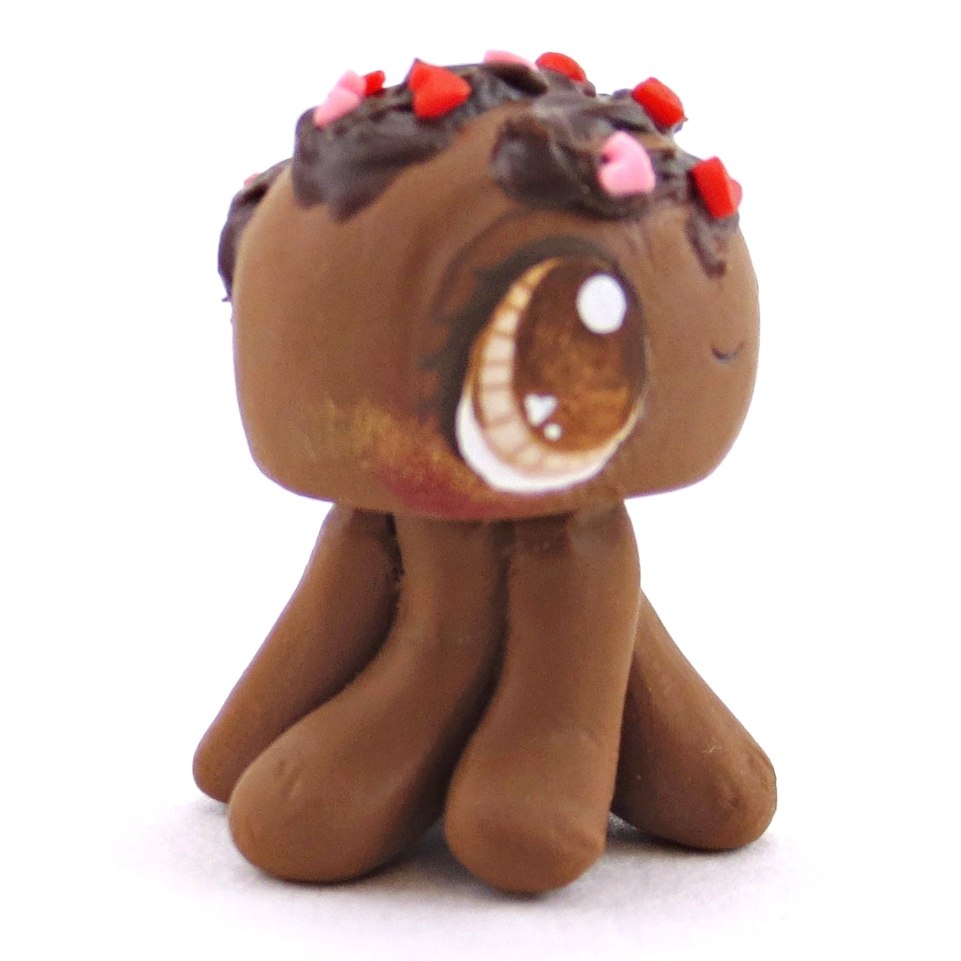 Chocolate Truffle Jellyfish Figurine - Polymer Clay Valentine Animals