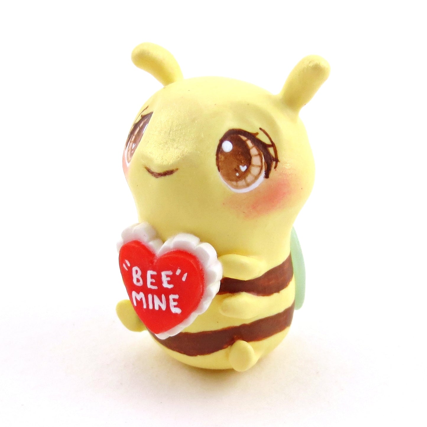 "Bee Mine" Bee Figurine - Polymer Clay Animals Valentine Collection