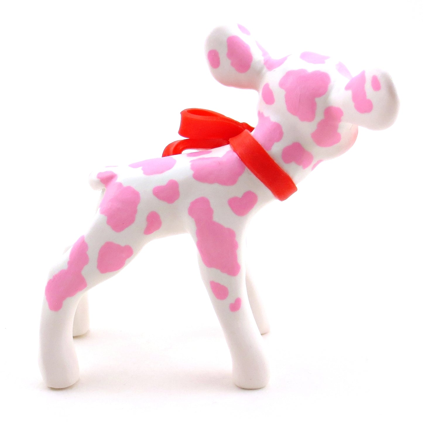 Valentine Cow Figurine - Polymer Clay Animals Valentine Collection