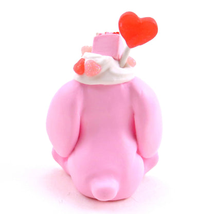 Valentine Dessert Holland Lop Bunny Figurine - Polymer Clay Animals Valentine Collection