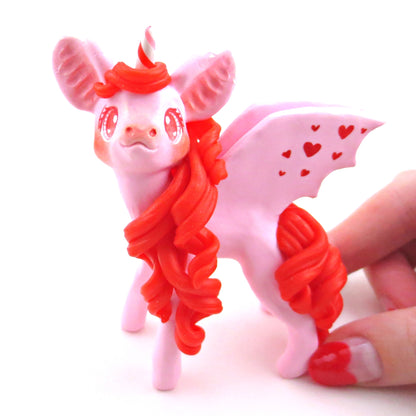 "Valenween" Baticorn Figurine - Polymer Clay Animals Valentine Collection