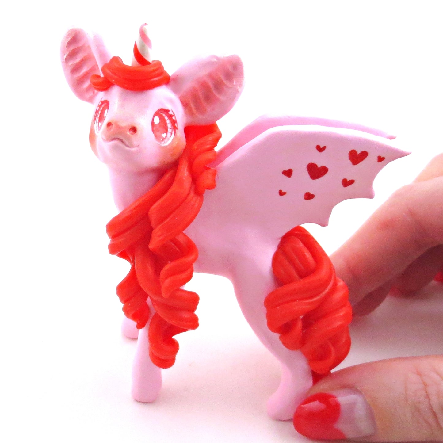 "Valenween" Baticorn Figurine - Polymer Clay Animals Valentine Collection