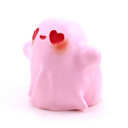 "Valenween" Flowy Ghostie Figurine - Polymer Clay Animals Valentine Collection