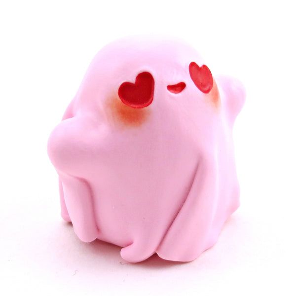 "Valenween" Flowy Ghostie Figurine - Polymer Clay Animals Valentine Collection
