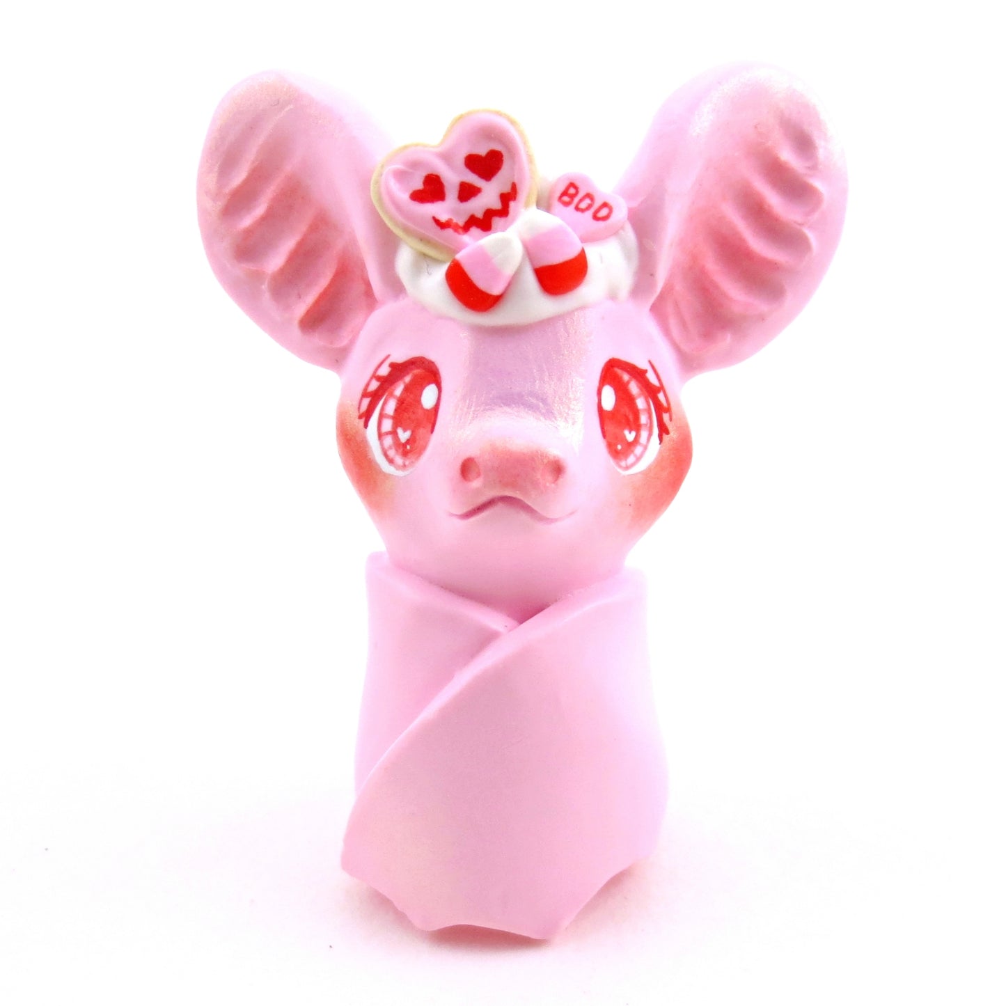 "Valenween" Dessert Bat Figurine - Polymer Clay Animals Valentine Collection