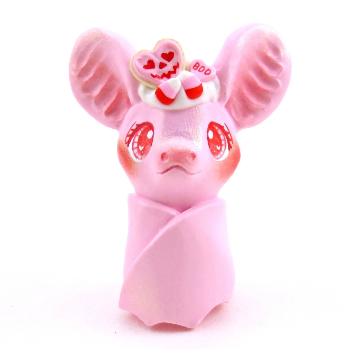 "Valenween" Dessert Bat Figurine - Polymer Clay Animals Valentine Collection