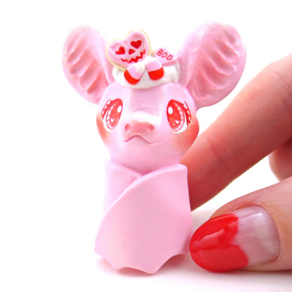 "Valenween" Dessert Bat Figurine - Polymer Clay Animals Valentine Collection