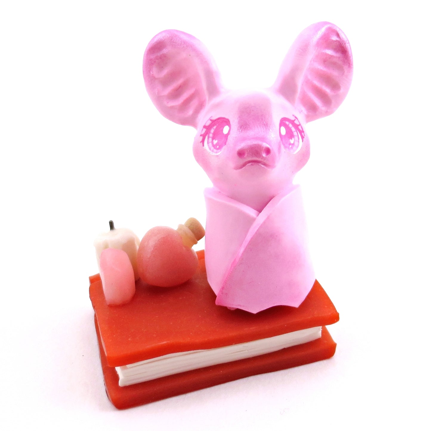 Love Potion Familiar Bat Figurine - Polymer Clay Animals Valentine Collection