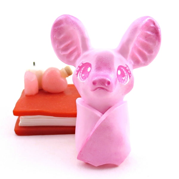 Love Potion Familiar Bat Figurine - Polymer Clay Animals Valentine Collection