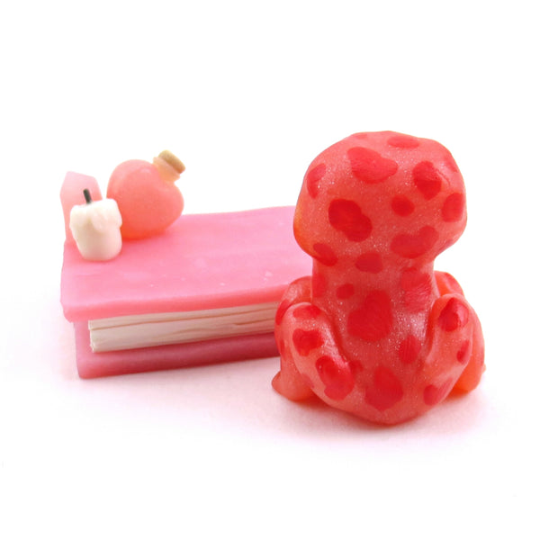 Love Potion Familiar Frog Figurine - Polymer Clay Animals Valentine Collection