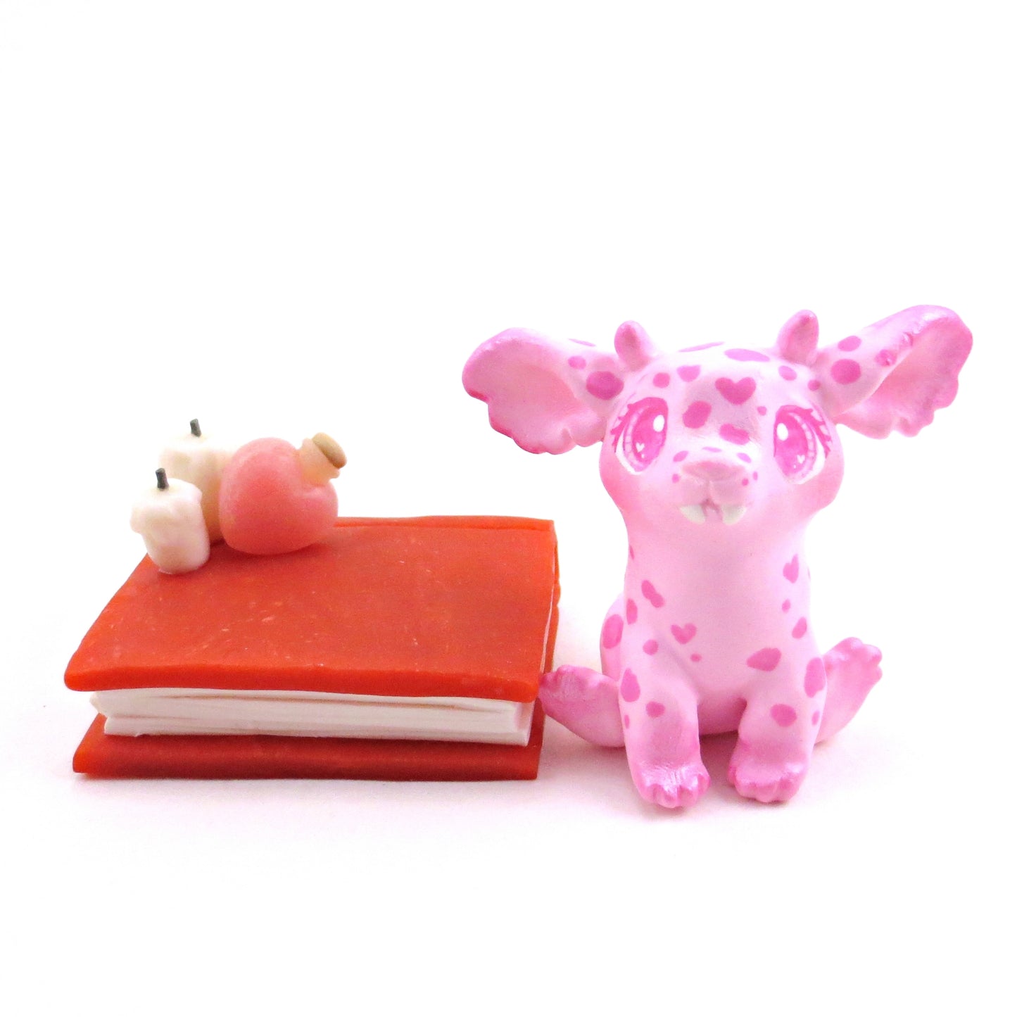 Love Potion Familiar Goblin Puppy Figurine - Polymer Clay Animals Valentine Collection